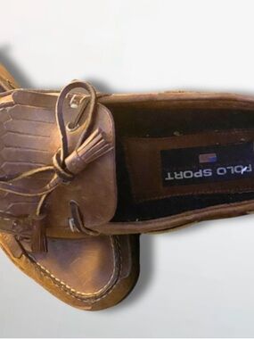 Polo by Ralph Lauren Tan Leather Tassel Kiltie Loafers